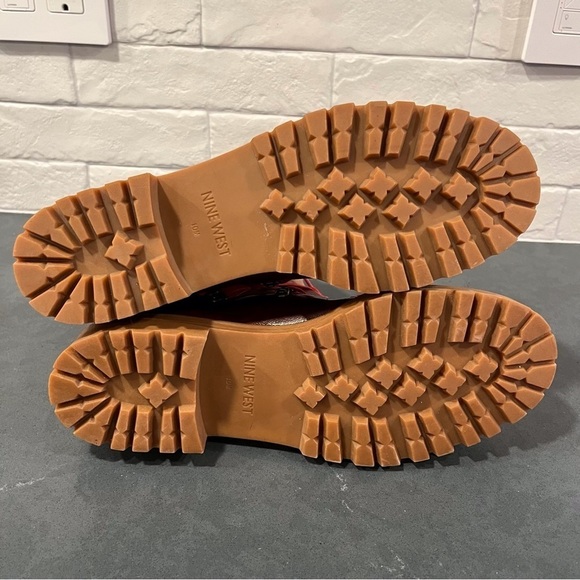 Nine West sz 10 chestnut Leather Orynne Ankle hiking Boot - Picture 13 of 16